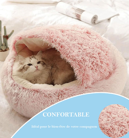 Matelas rond en peluche pour animaux de compagnie